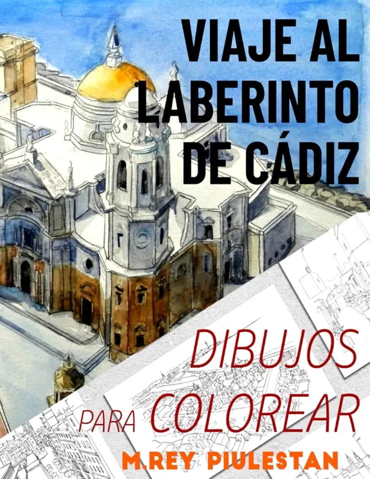 El Laberinto de Cádiz: Dibujos de Paisajes y Arquitectura para Colorear
