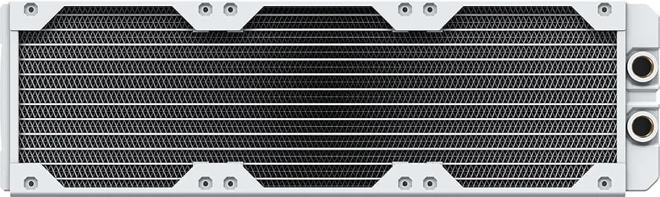 CORSAIR Hydro X Series XR5 360mm V2 Custom Cooling Radiator – Compatible with iCUE Link Fans, 3x120mm Fan Mounts, Screw Protection Plates, G1/4” Threads – White