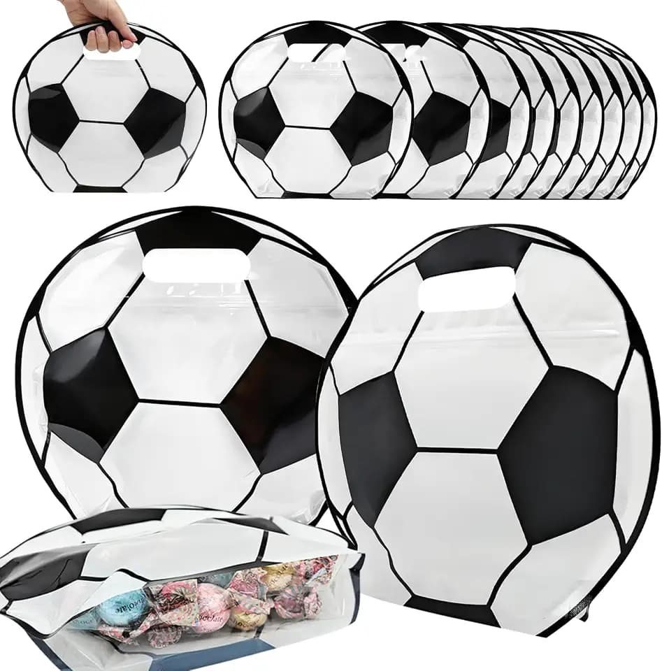 Shintop 30pcs Soccer Snack Bags, 3.7 Mil Thick Resealable Goodie Bags