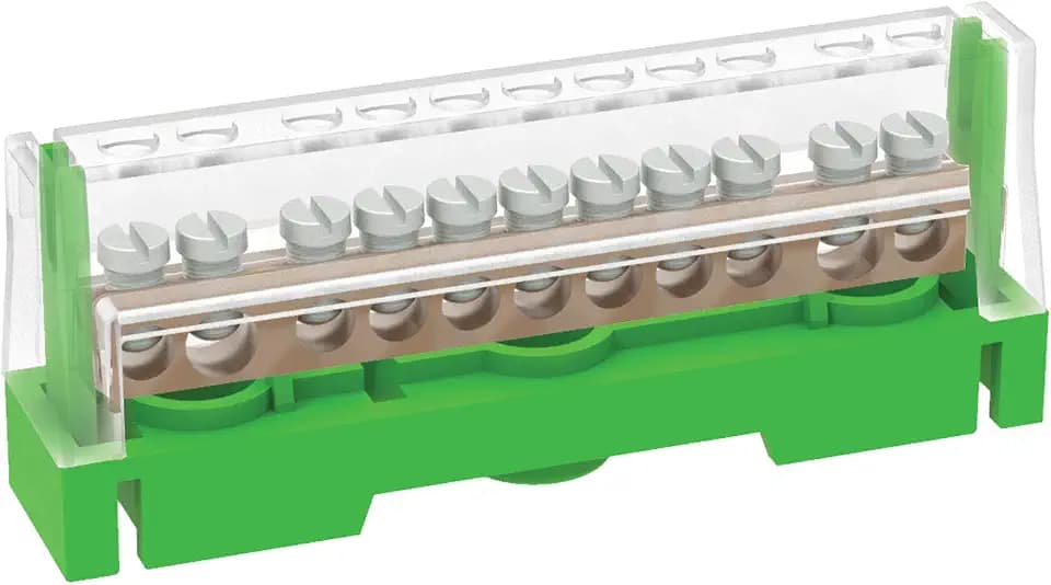 Arnocanali T1611A Erdungsklemme für potentielle Verbindungen mit Deckel, mit Messingstange mit 11 Löchern, mehrfarbig
