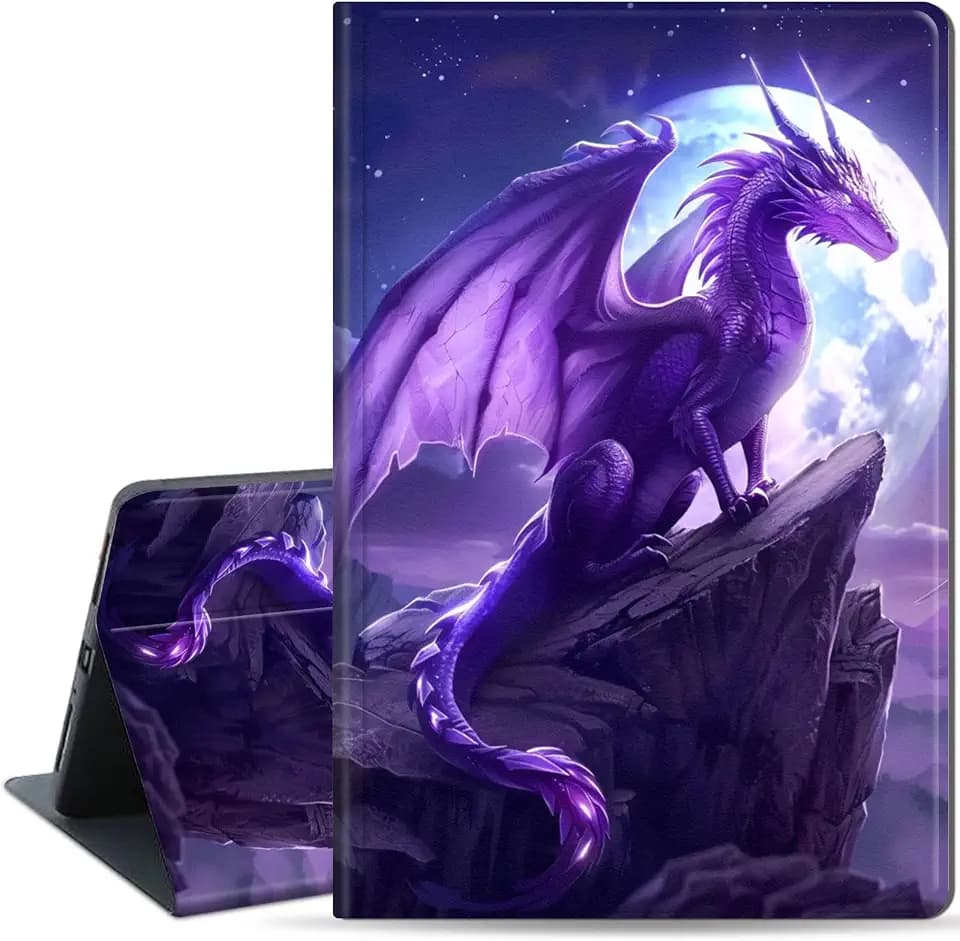 Case for iPad Pro 13-inch (M4) 2024, Slim PU Leather Folio Stand Cover for iPad Pro 13 Inch M4(2024) with Auto Wake/Sleep, Durable Protection, Purple Dragon