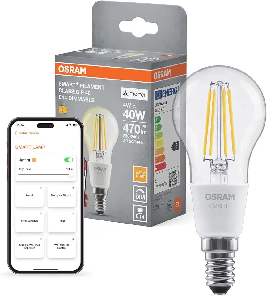 Osram SMART+ MATTER Filament Dimmable Classic warmweiß