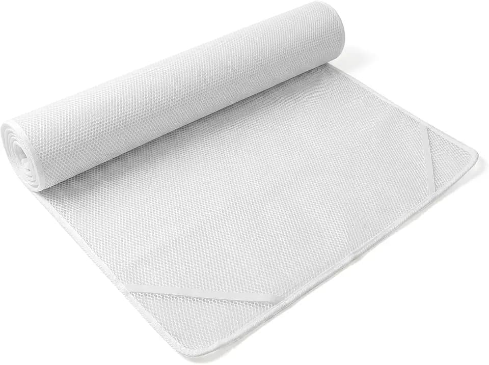 Anycosy RV Mattress Underlay- 3D Mesh Breathable & Washable Airflow Vent Layer Mattress Support Pad with Straps for Camper, Marine, Boat