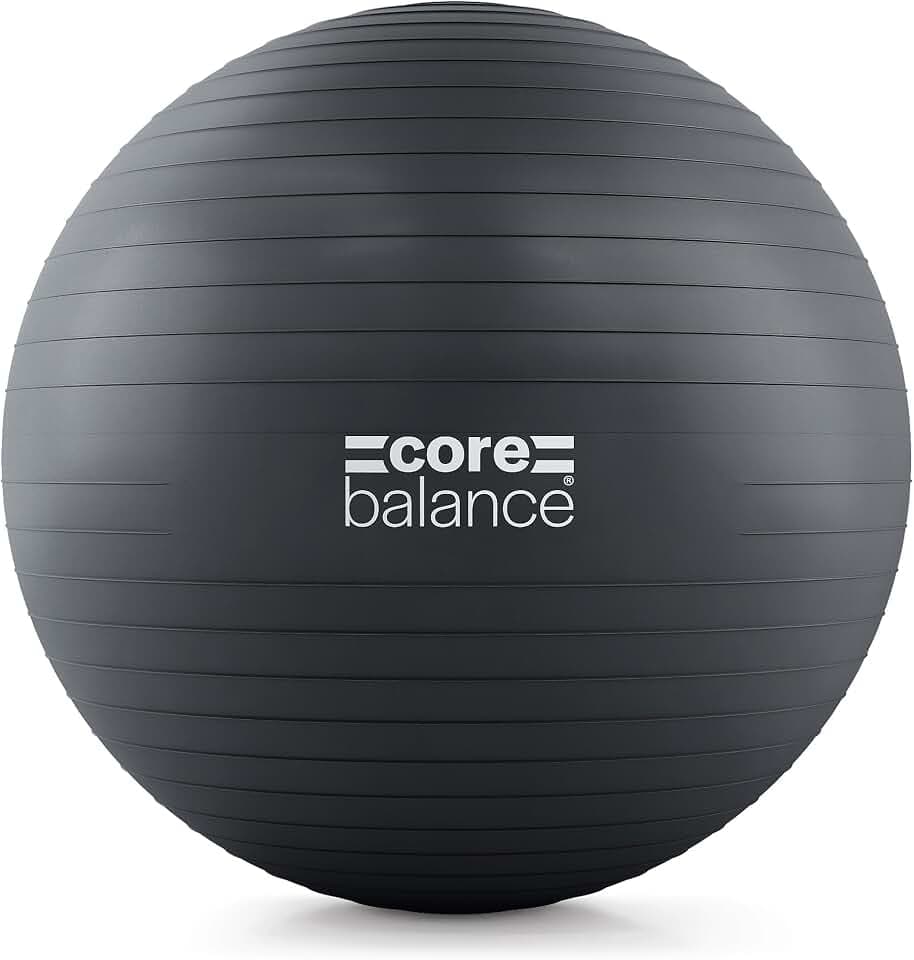 Core Balance Exercise Ball, Stability Ball for Yoga, Pilates and Fitness, Gym Ball for Home Gym and Office Chair, Training, Physical Therapy, Anti Burst, Pump Included, 55cm 65cm 75cm 85cm