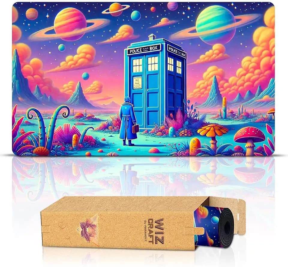 Tardis in Space - 24x14 Stitched MTG Playmat