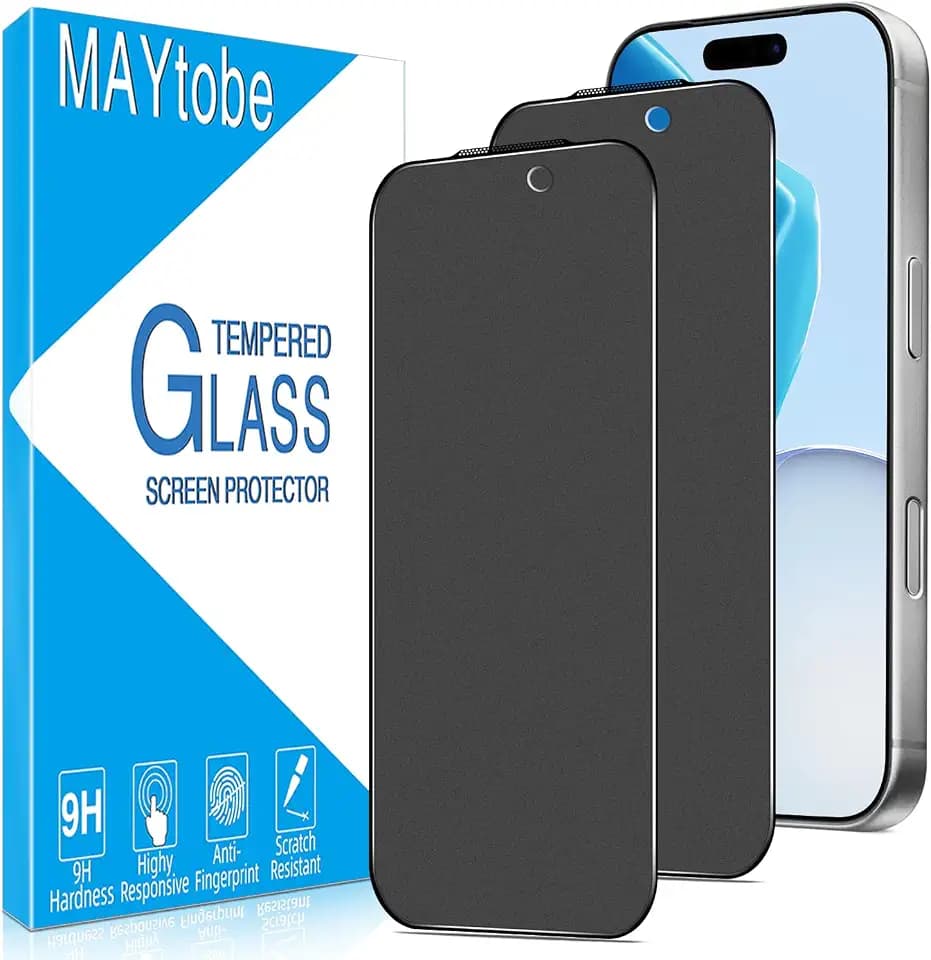 MAYtobe [2-Pack Matte Privacy Screen Protector for iPhone 17 Pro Tempered Glass, Anti-Fingerprint, Smooth as Silk, Anti-Reflection, Anti Scratch