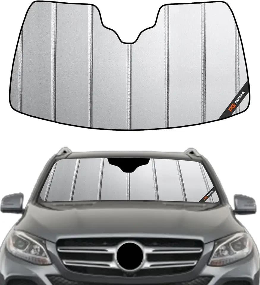 Pigenius Windshield Sun Shade for Mercedes-Benz GLE SUV 2016-2019, GLS SUV 2017-2019 Custom Front Window Sunshade - Safeguard