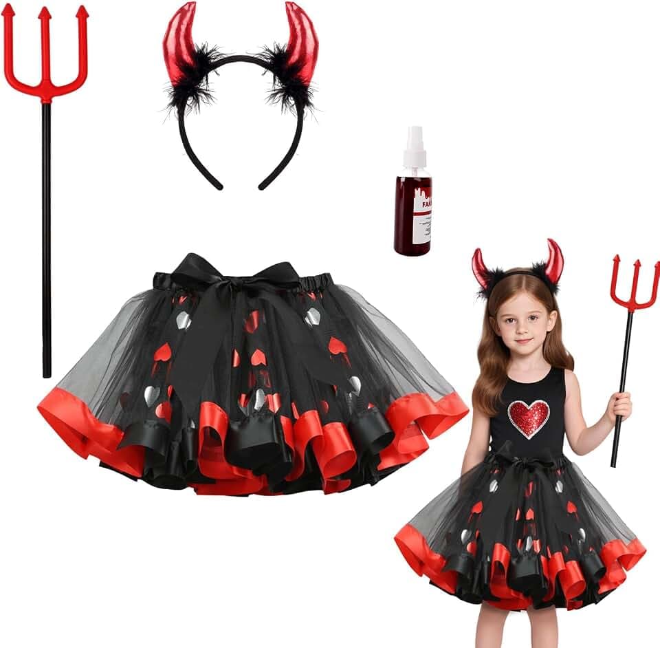 4er Hexenkostüm Kinder Set,Halloween Kostüm Kinder Hexe Tutu Rock mit Hexenbesen & Stirnband & Zaubertrank Flasche,Hexen Kostüm Mädchen Halloween Witch Costume Hexenkleid für Fasching Karneval