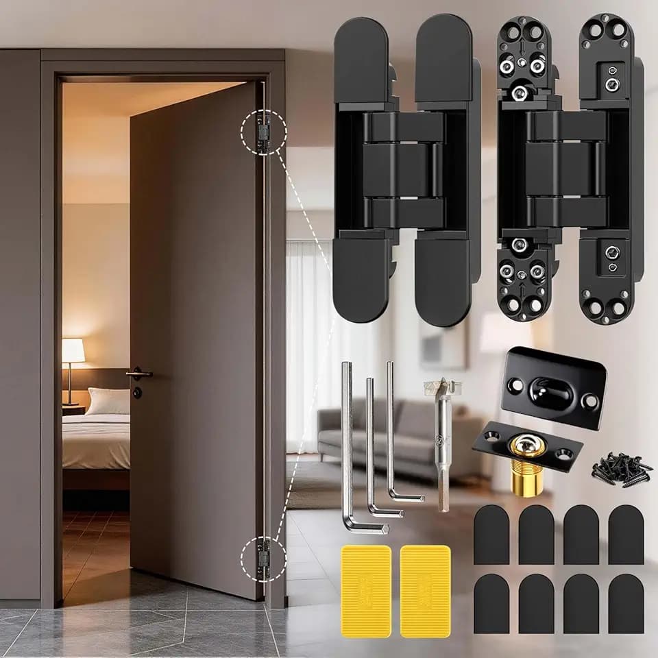 TruGroove 6inch Hidden Door Hinge,Concealed Hinges,Hidden Door Hardware kit