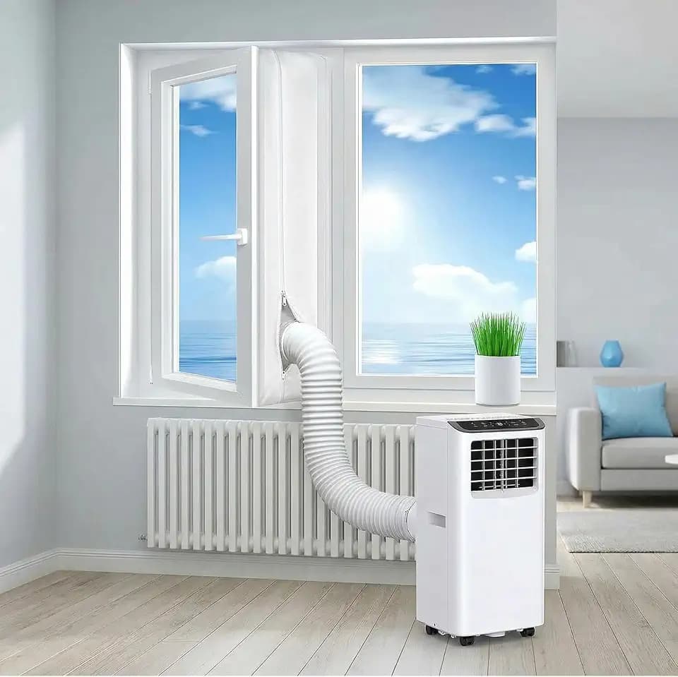 400cm Klimaanlage Fensterabdichtung für Mobile Klimageräte mit Reißverschluss und Klebeverschluss für Dachfenster und Flügelfenster