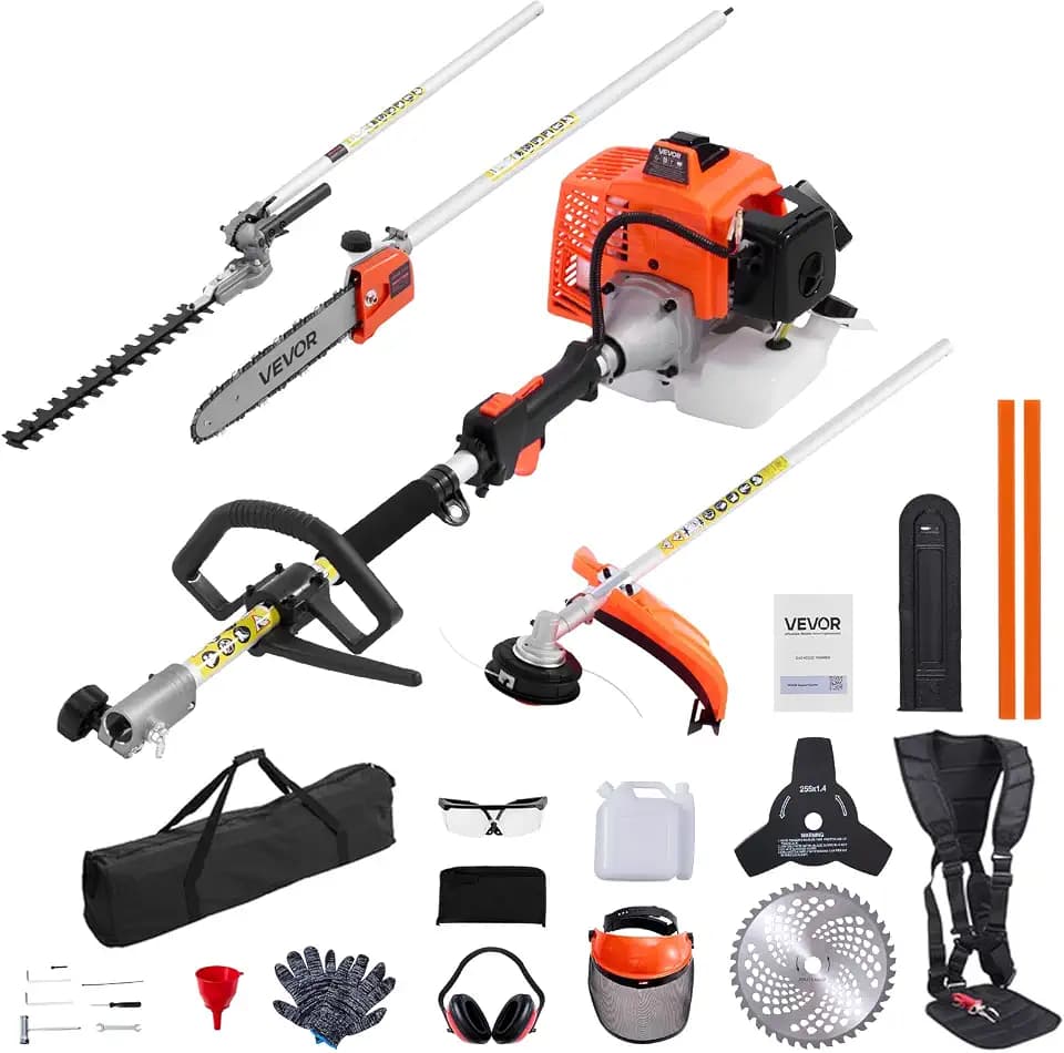 VEVOR Gas Hedge Trimmer 2 Cycle 63 cc 5-in-1 Gas Power Handheld Cutter