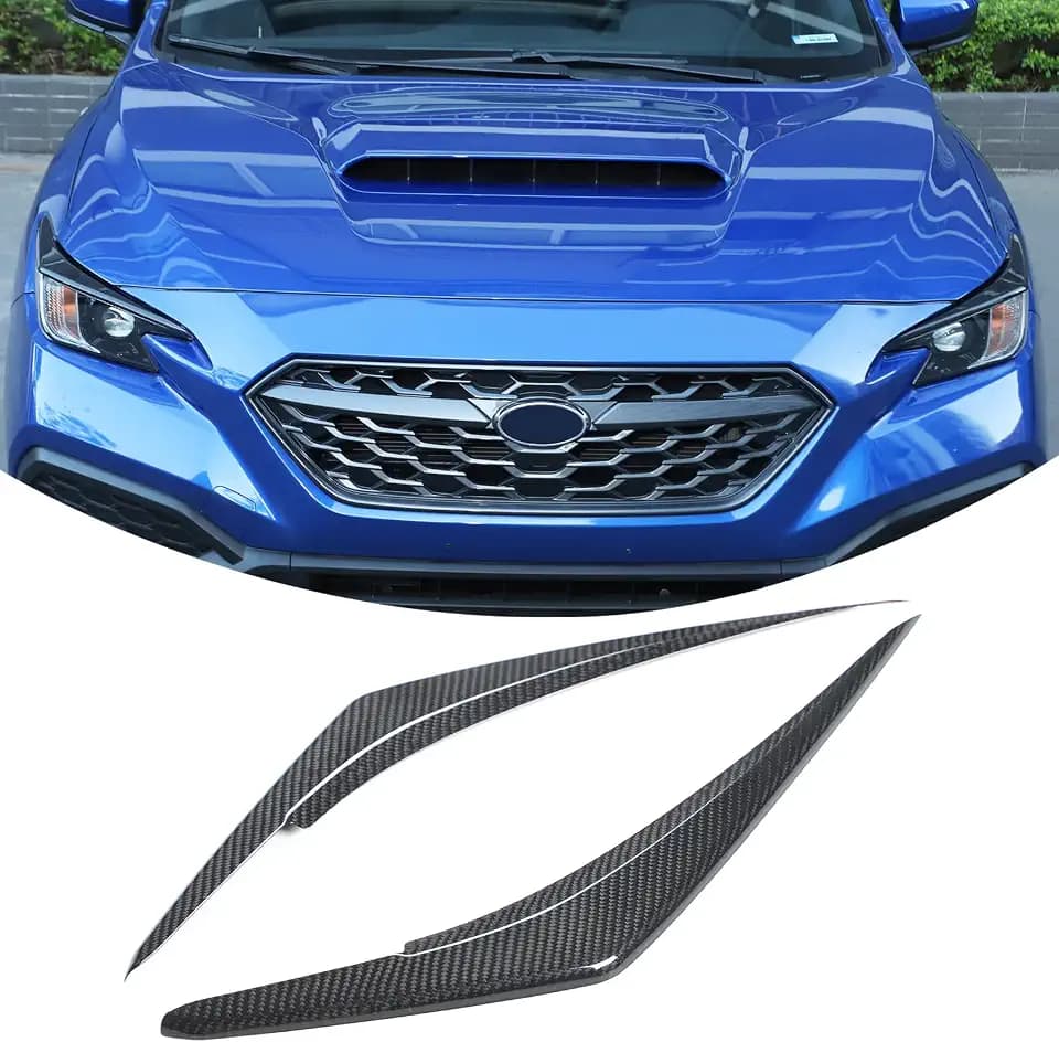 Headlight Eyebrow Eyelid Cover Trim Decoration Sticker Compatible with Subaru WRX STI VB Levorg 2022-2025,Carbon Fiber Front Headlight Eyelid Overlay Decal Cover Accessories