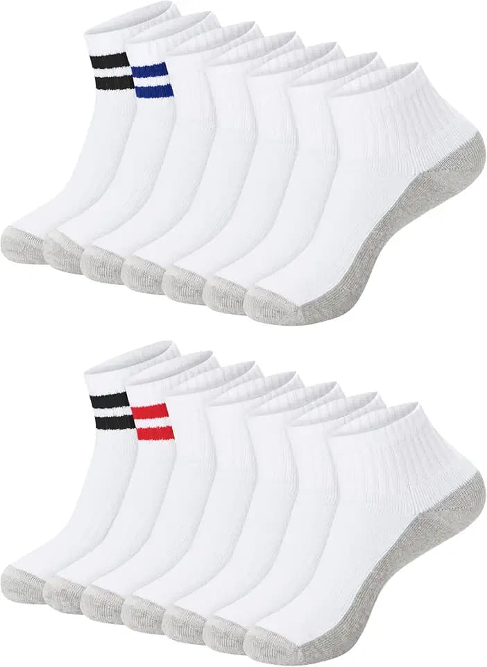 Hanes Men's Ankle Socks Pack, 14-Pair Pack, X-Temp, Moisture Wicking, Cushioned, Odor Protection