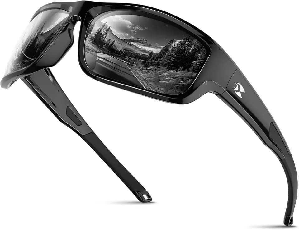 suoso Polarized Sports Sunglasses for Men Wrap Design for Fishing Running