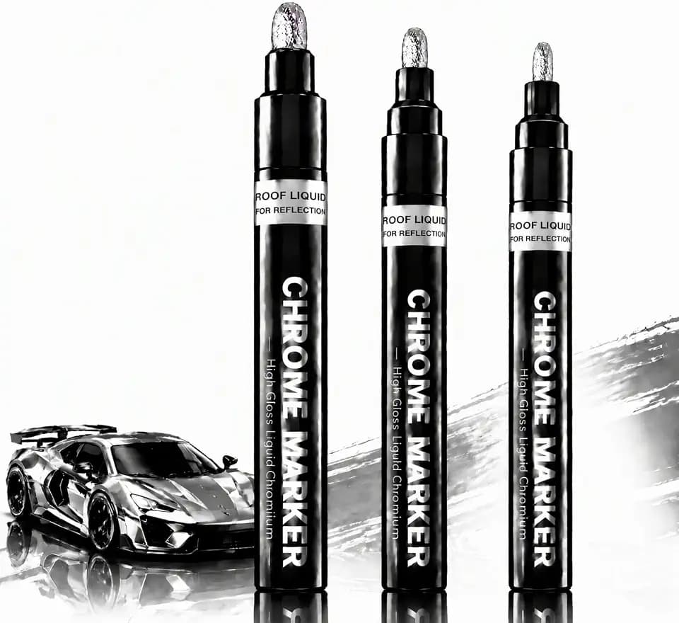 QLK 3 Stück Flüssigkeit Spiegel Chrom Marker, Highlight Lackstift Silver