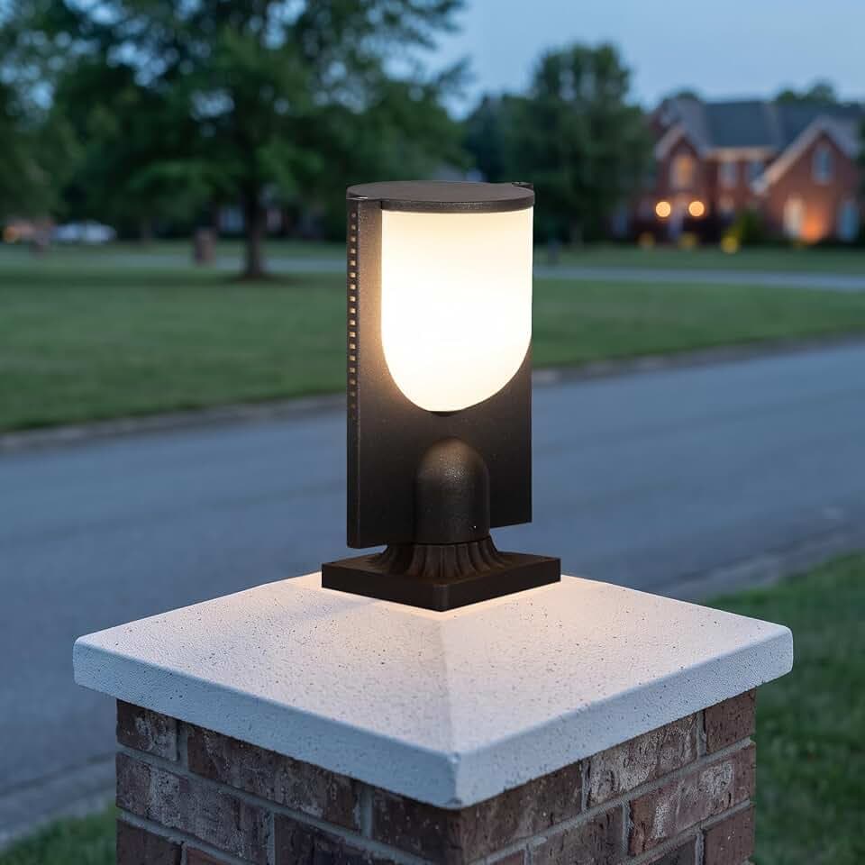 MVBT Glass Outdoor Post Lights Hard Wired, Post Light Fixture with E26 Bulb