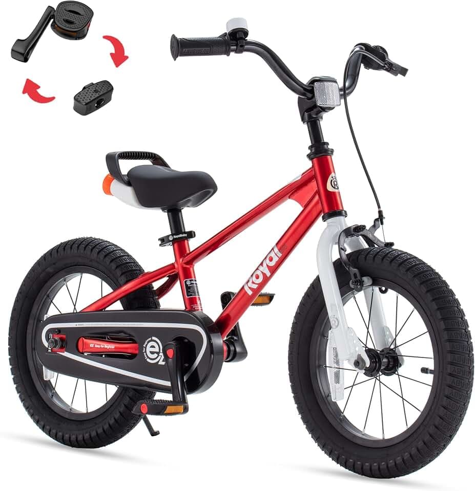 RoyalBaby EZ Kids Bike, 12-20 Inch Balance & Pedal, Safer for Beginners