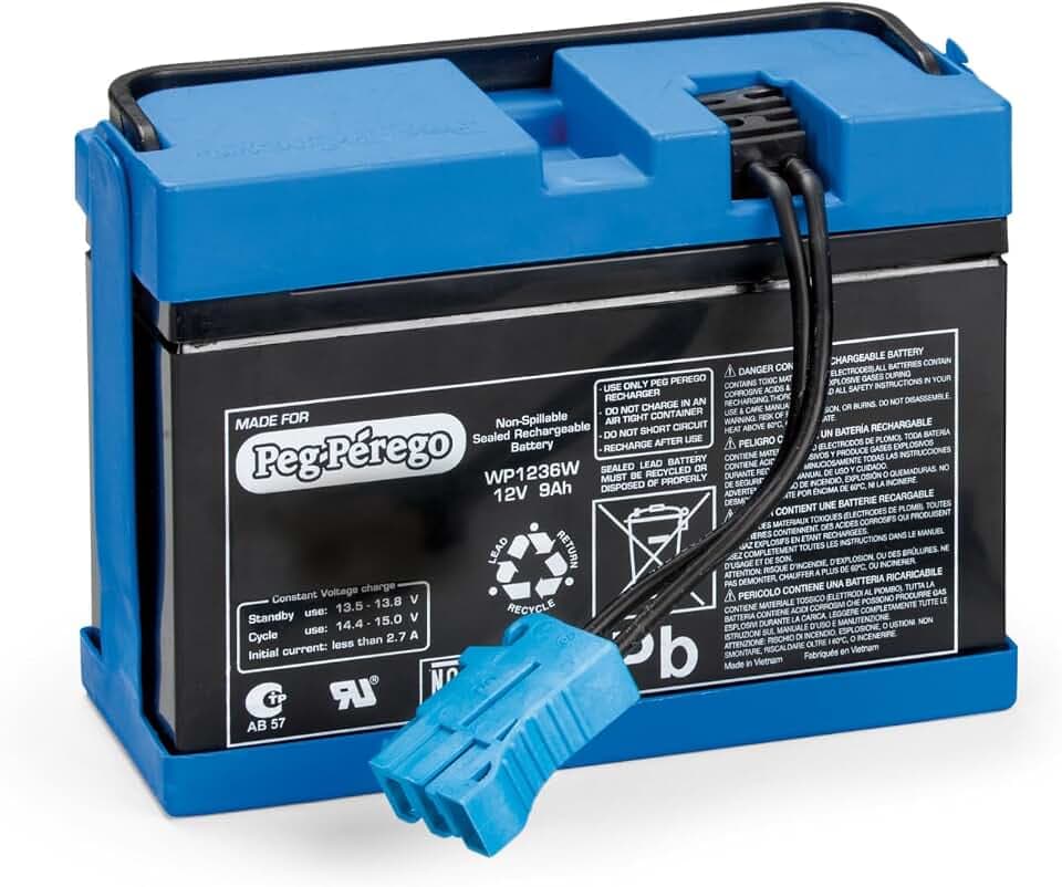 PEG Akku 12V/8Ah - Originaler wiederaufladbarer Ersatzakku für Peg Perego Elektrofahrzeuge