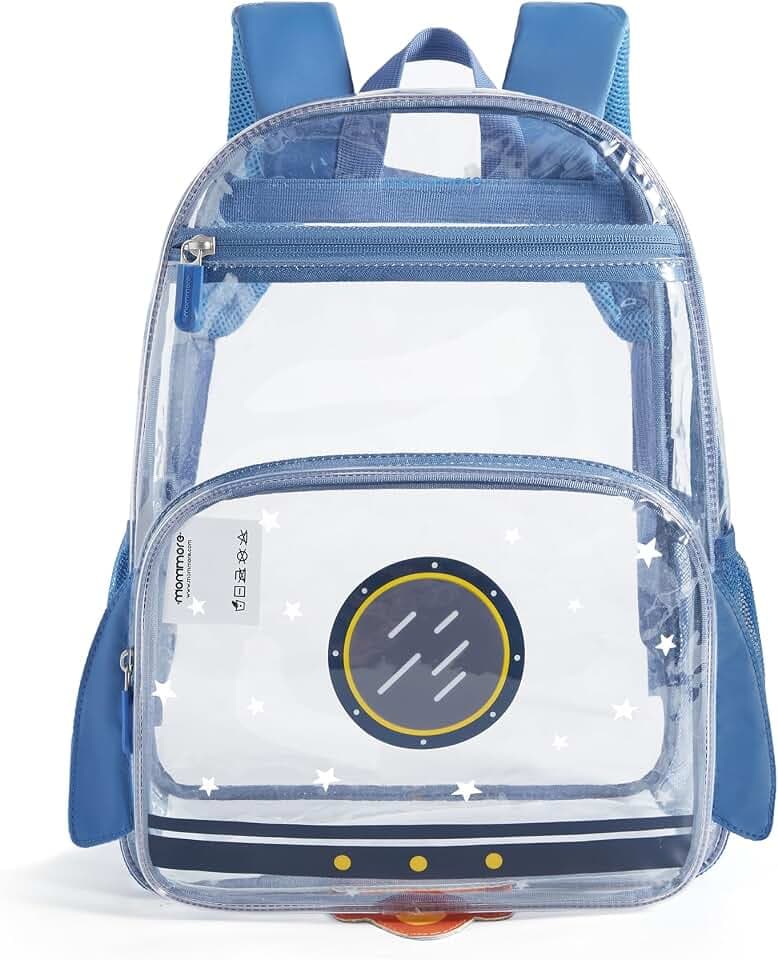 mommore Clear Backpack Heavy Duty PVC Transparent Bookbag for School