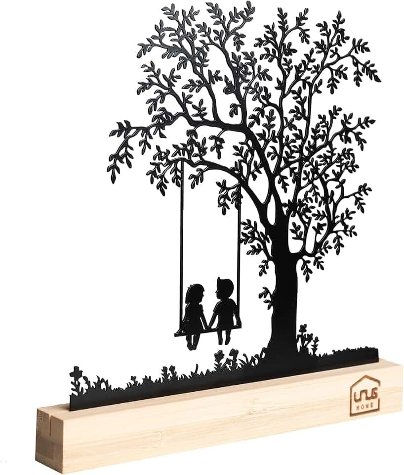 UNUS Deko-Baum Aufsteller, Kinder auf der Schaukel, Frühlingsdekoration