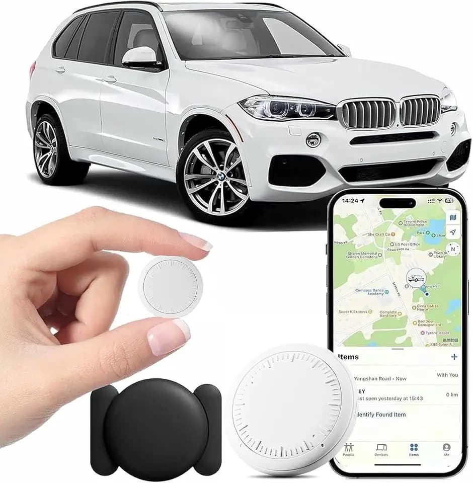 Mini GPS Tracker for Vehicles,Hidden Vehicle Tracking Device with Magnetic Case,Real-Time Mini Magnetic Car Tracker Device Works with Apple Find My (iOS Only),No Monthly Fee (1PCS)