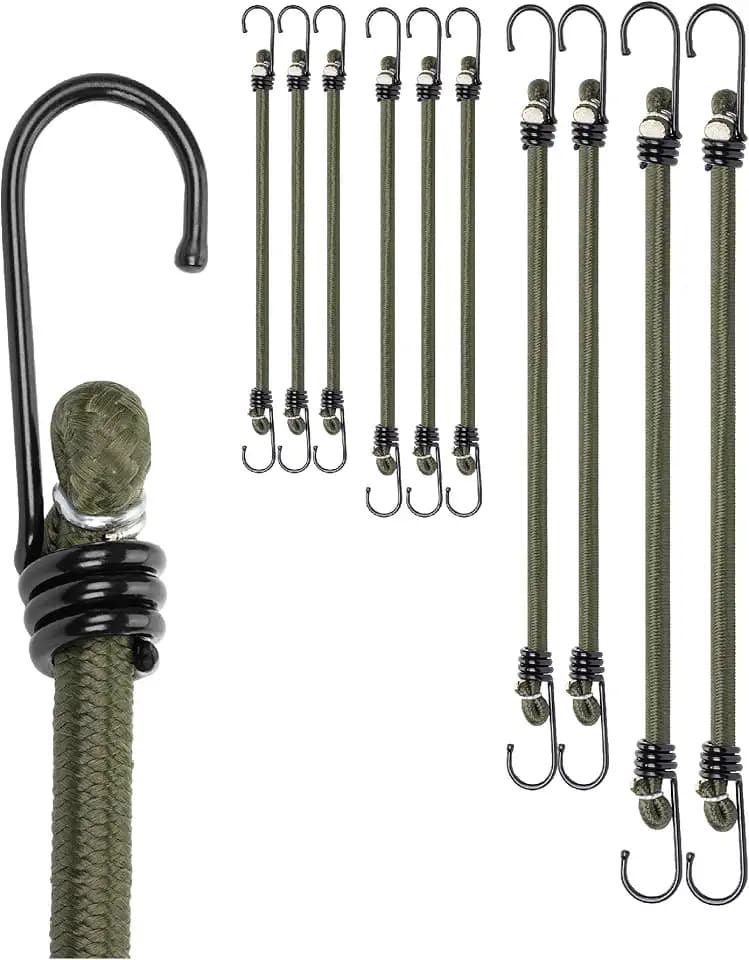 UNCO- Bungee Cords with Hooks, 10 Pack, Assorted Sizes, Bungee Cords Heavy Duty Outdoor, Camping