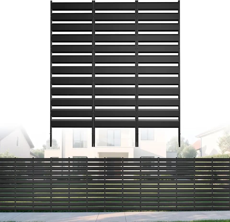 48in H x 45in W Air Conditioner Fence Screen Trash Can Privacy Fence Panels for Outside Unit, Pool Eequipment Enclosure, No Dig Backyard Fencing (Black)