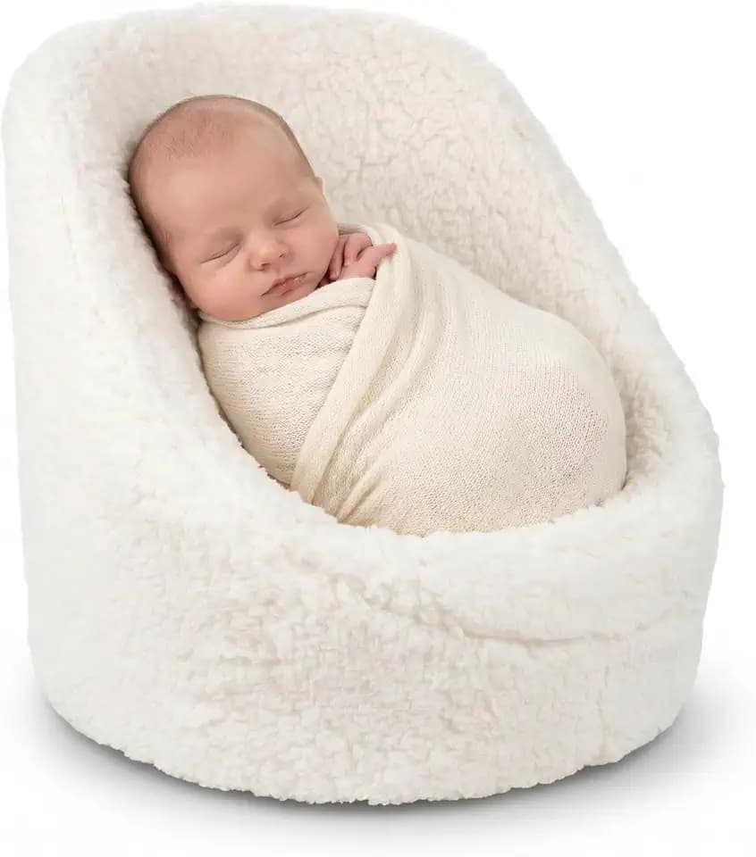 Child Photography Propsï¼Œ Cotton Newborn Photo Sofa Seat Mini Posing Cushion ï¼ˆ White ï¼‰