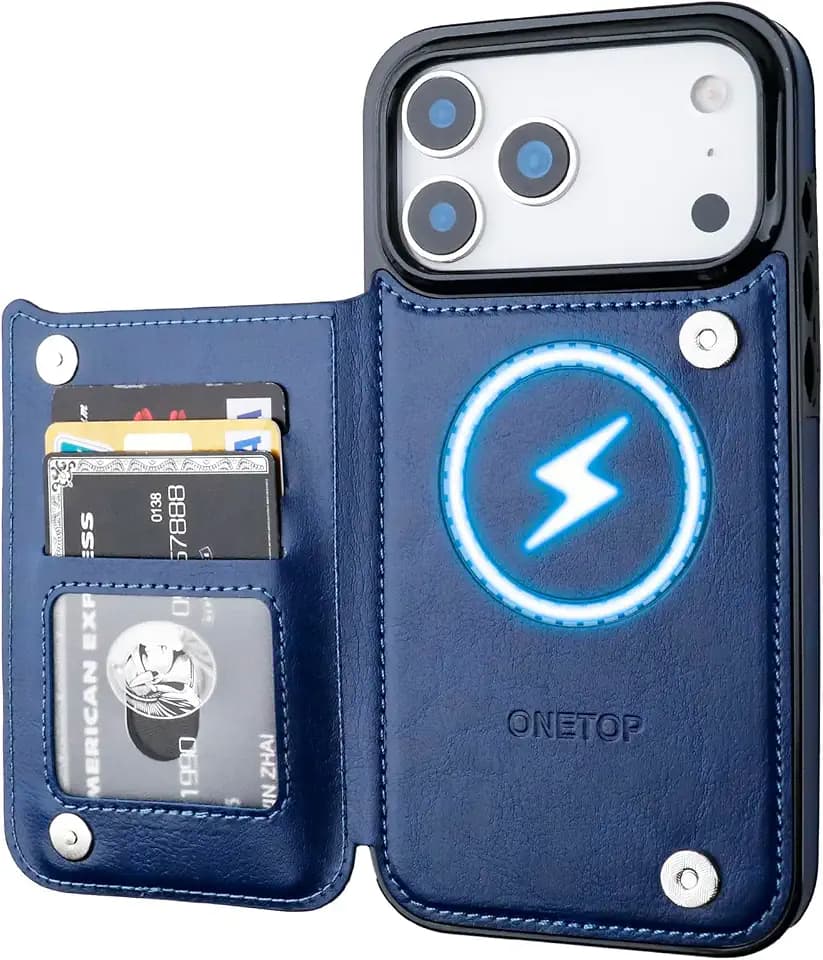 ONETOP Compatible with Magsafe for iPhone 18/17 Pro Max Wallet Case,Blue
