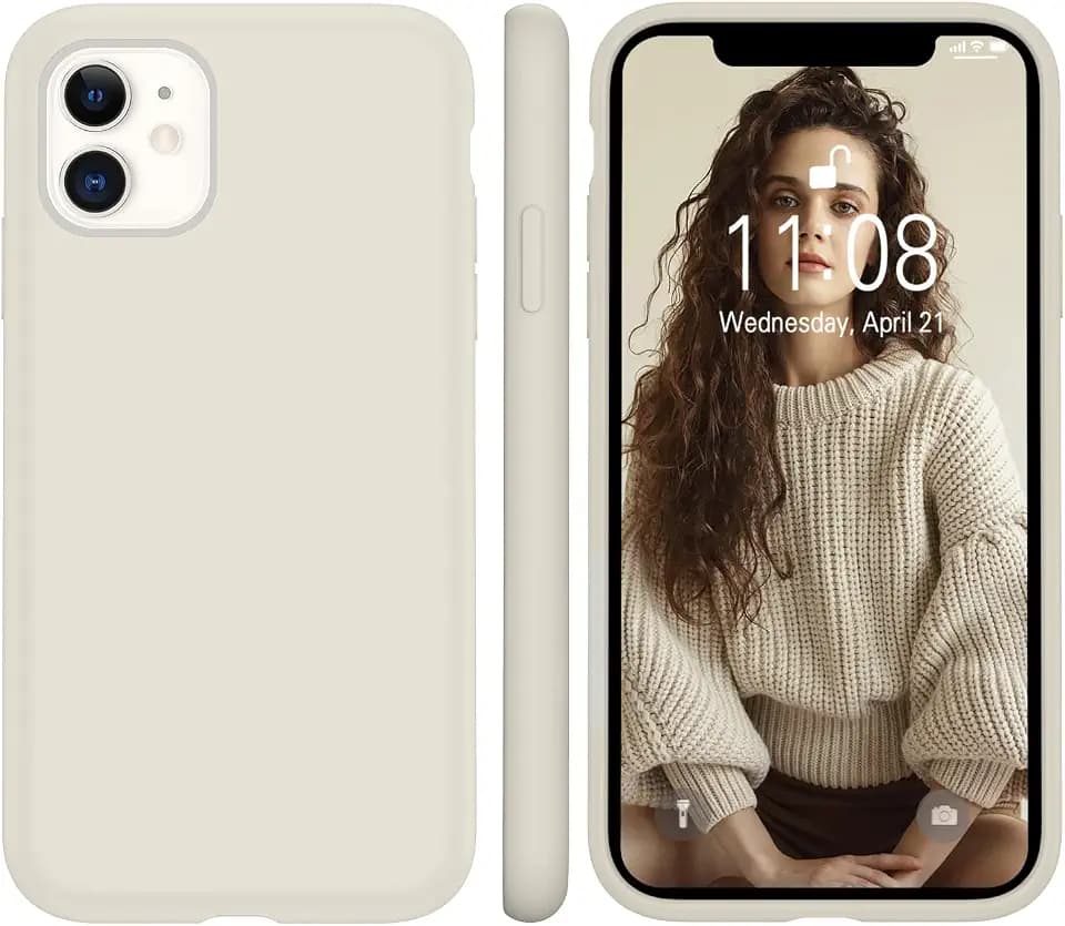 WXX für iPhone 11 Hülle Silikon Case, Handyhülle für iPhone 11 Ultra Dünn mit Microfiber, Flüssig Silikon Gel Gummi Kratzfeste Schutzhülle Matt Hülle für iPhone 11 6.1'' 2019 Hell Grau