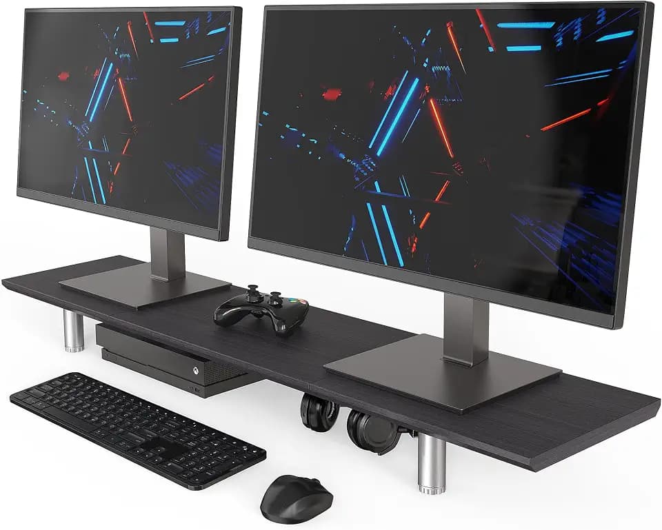 Fenge Monitorständer, 100cm, Höhenverstellbar, Laptop PC TV, Schwarz