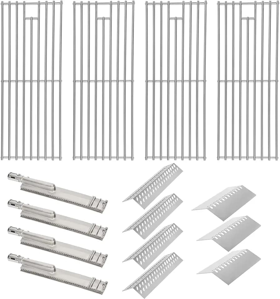 Grill Replacement Parts Compatible with Bull Grill 26038 26039 47628 47629 87048 87049 BBQ Grill, 16517 Cooking Grate 16521 16631 Flame Tamer 16520 16670 Heat Shield 16516 35717 Burner Kit with Grates