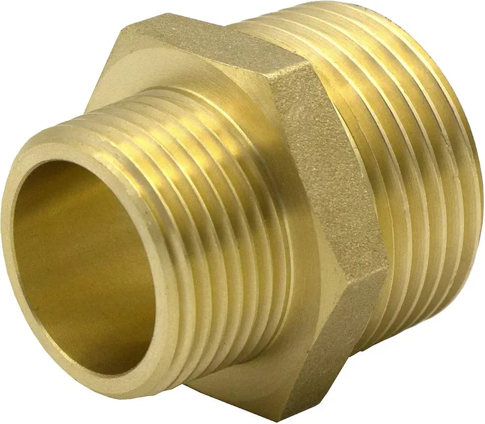 VARIOSAN Reduziernippel 13293, 1" x 3/4" AG/AG, Messing, Trinkwasser geeignet
