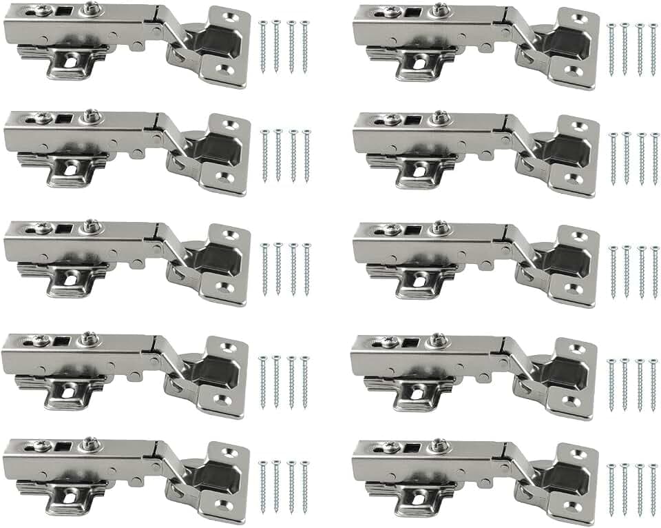 vasalat Topfband für Eckanschlag mit Dämpfung Softclose und Grundplatte Inhalt: 10 Stück Topfscharniere
