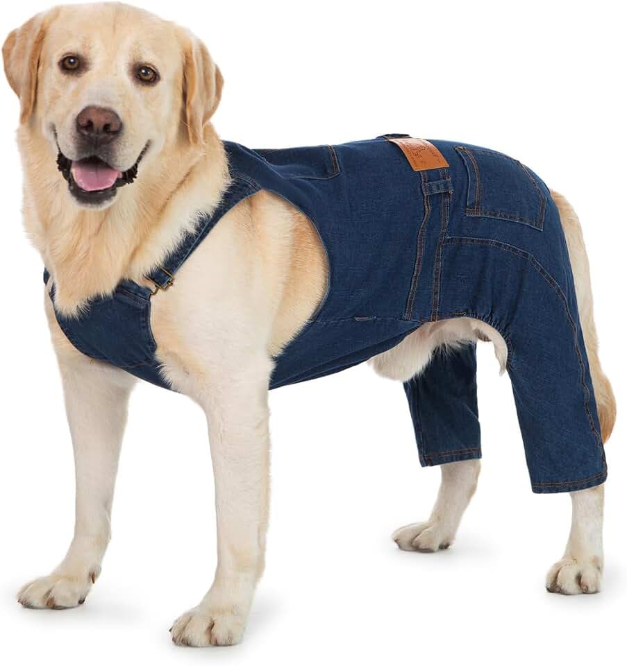 Dog Jeans Recovery Pants After Surgery for Hind Legs, Stretchy Dog Recovery Sleeve Anti Licking Rear Leg Hips Wound Durable Jeans Onesies Also Classic Daily Pants (Light Blue,7X-Large)