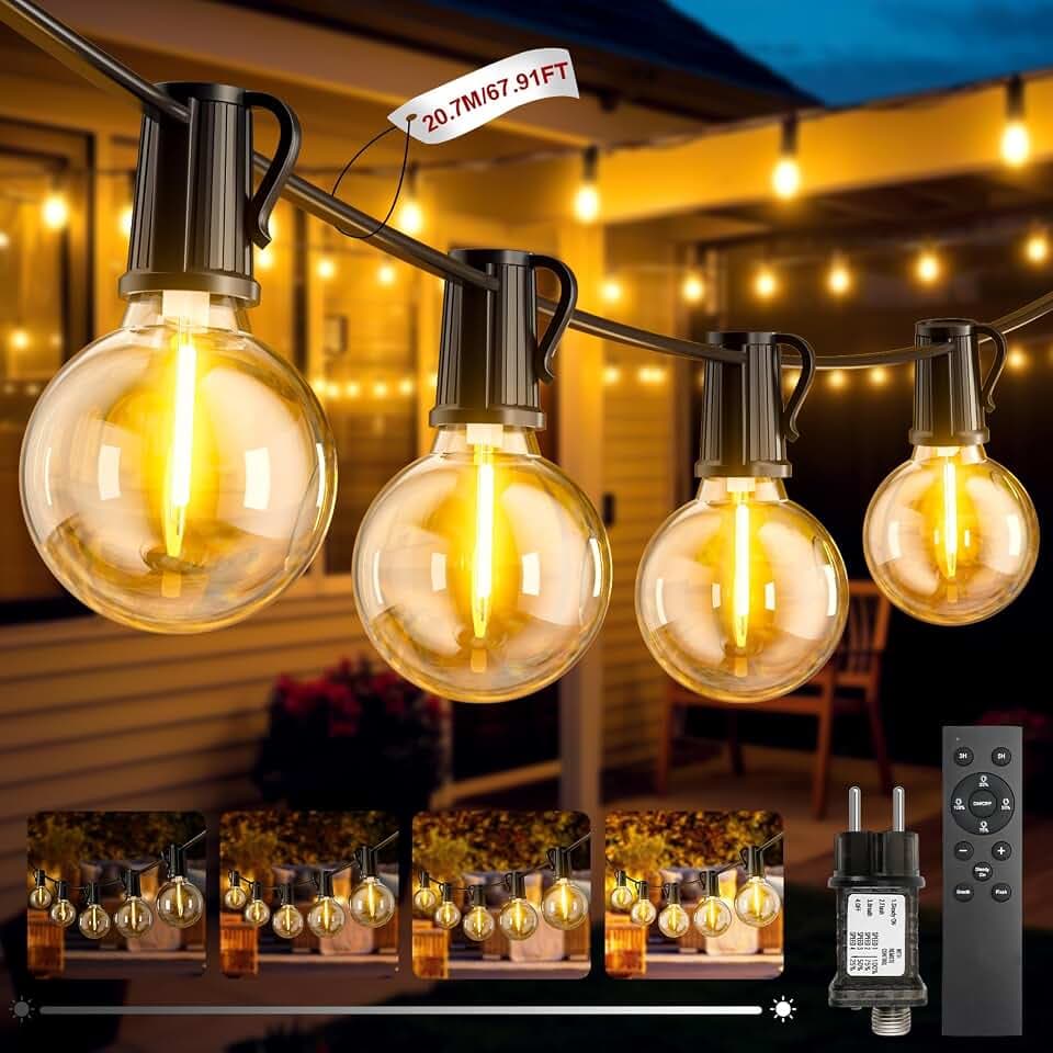 LED Lichterkette Außen, 20.7M/67.91FT Outdoor Lichterkette mit Timer