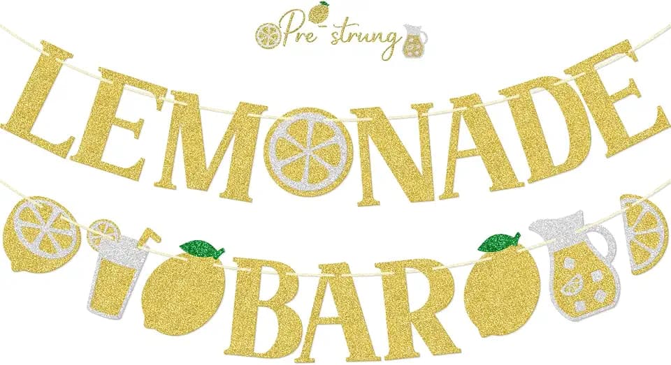 FOZEE Lemonade Bar Banner, Lemon Party Decor
