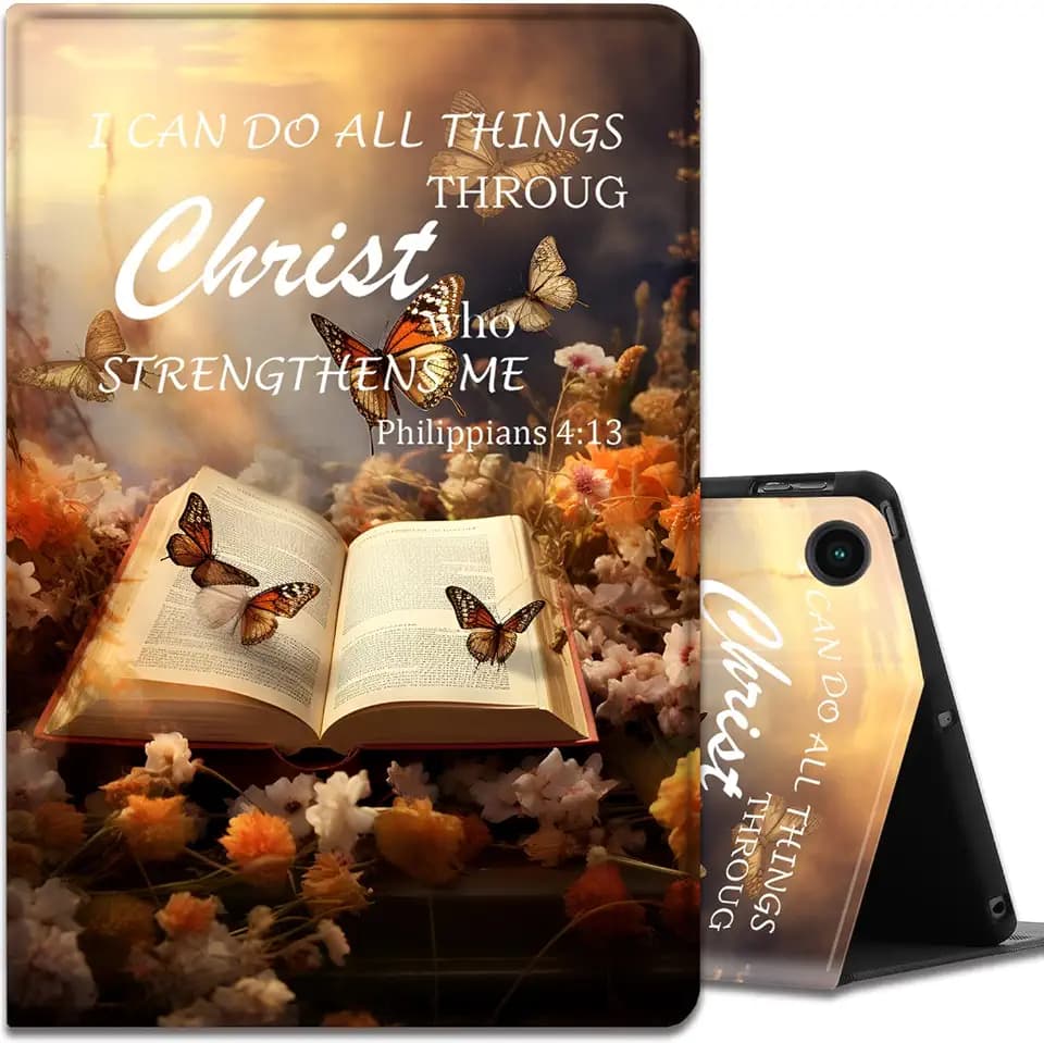 Case for Samsung Galaxy Tab A9 Plus 11" 2023, Multi-Viewing Angles, with Automatic Sleep/Wake Function for Samsung Galaxy A9+Tablet (SM-X210/X216/X218), Butterfly Bible 4-13