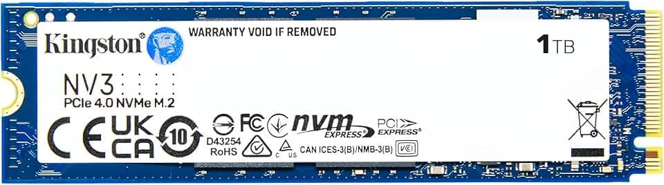 Kingston NV3 NVMe PCIe 4.0 Interne SSD 1TB M.2 2280-SNV3S/1000G