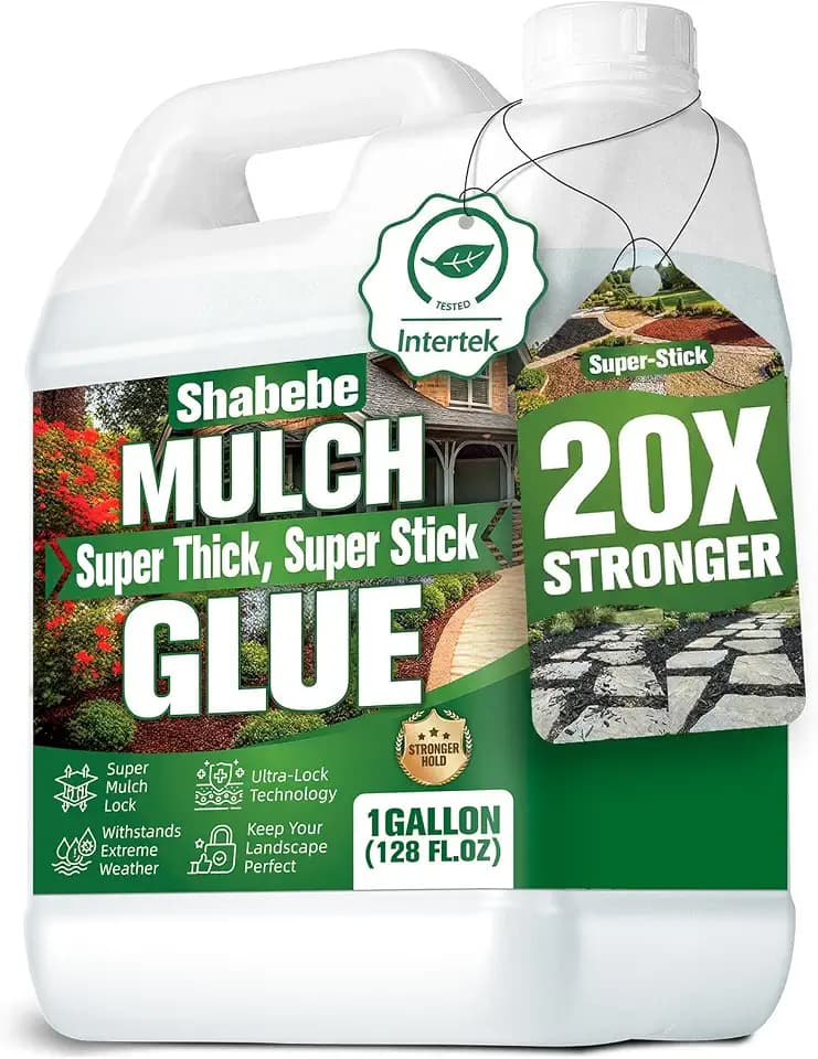 Mulch Glue 128oz - Super Stick Rock Glue for Landscaping Gravel Binder for Pea Gravel, Long-Lasting & Non-Toxic, Covers 2X More Area Pebble Gravel Hold for Paths, Patios & Garden Borders