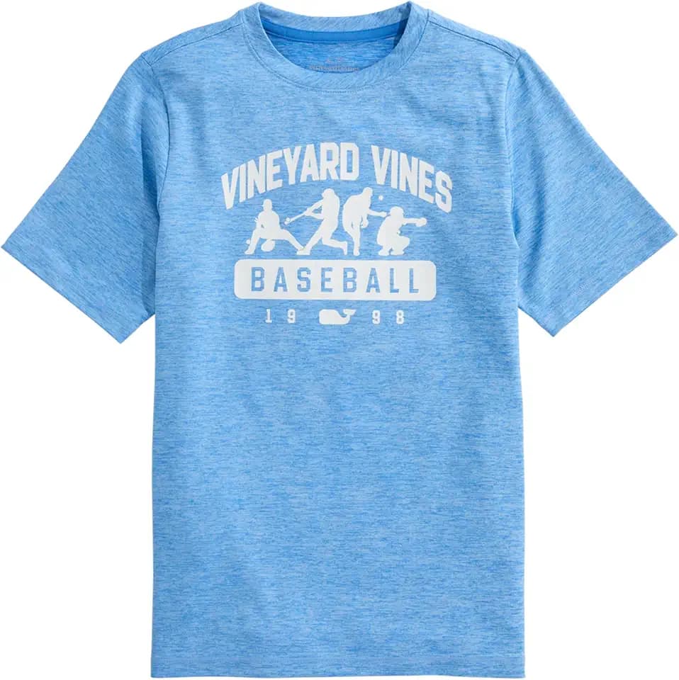 vineyard vines Boys' Baseball Player Silhouette Short-Sleeve Harbor Performance Tee