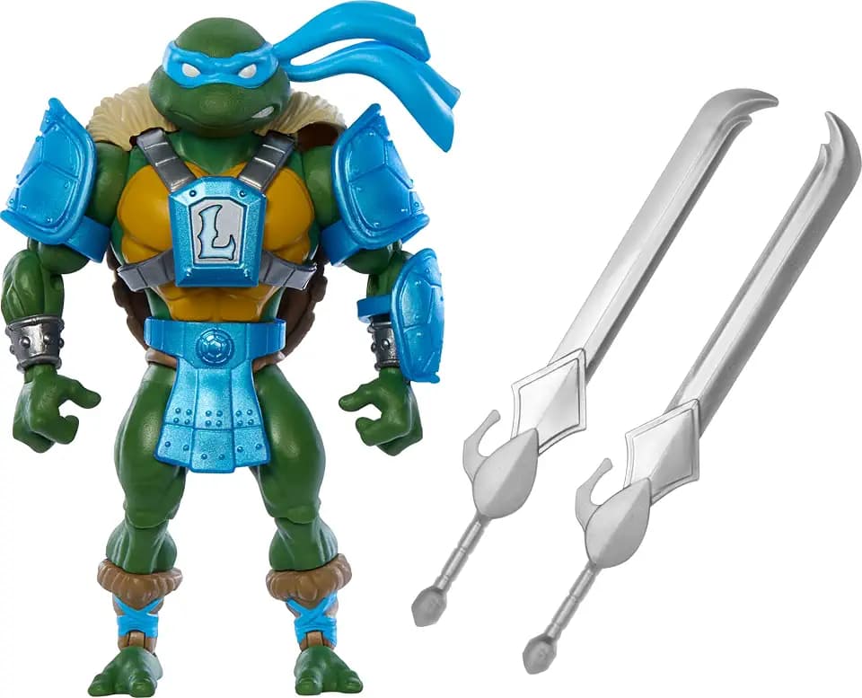 Mattel Masters of the Universe Origins Turtles of Grayskull Action Figure & Accessories, Leonardo Collectible Toy with 16 Joints, TMNT & MOTU Crossover