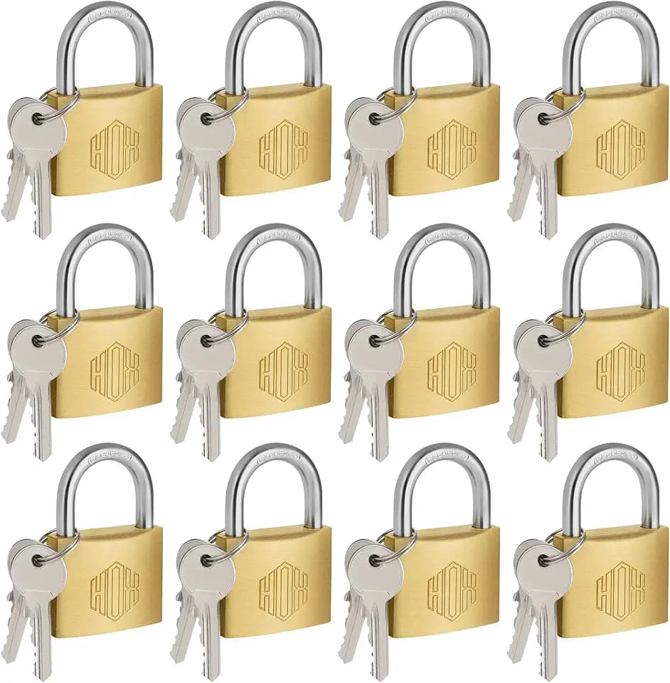 HOX Solid Brass Keyed Different Padlock with 1-9/16-Inch Wide Body
