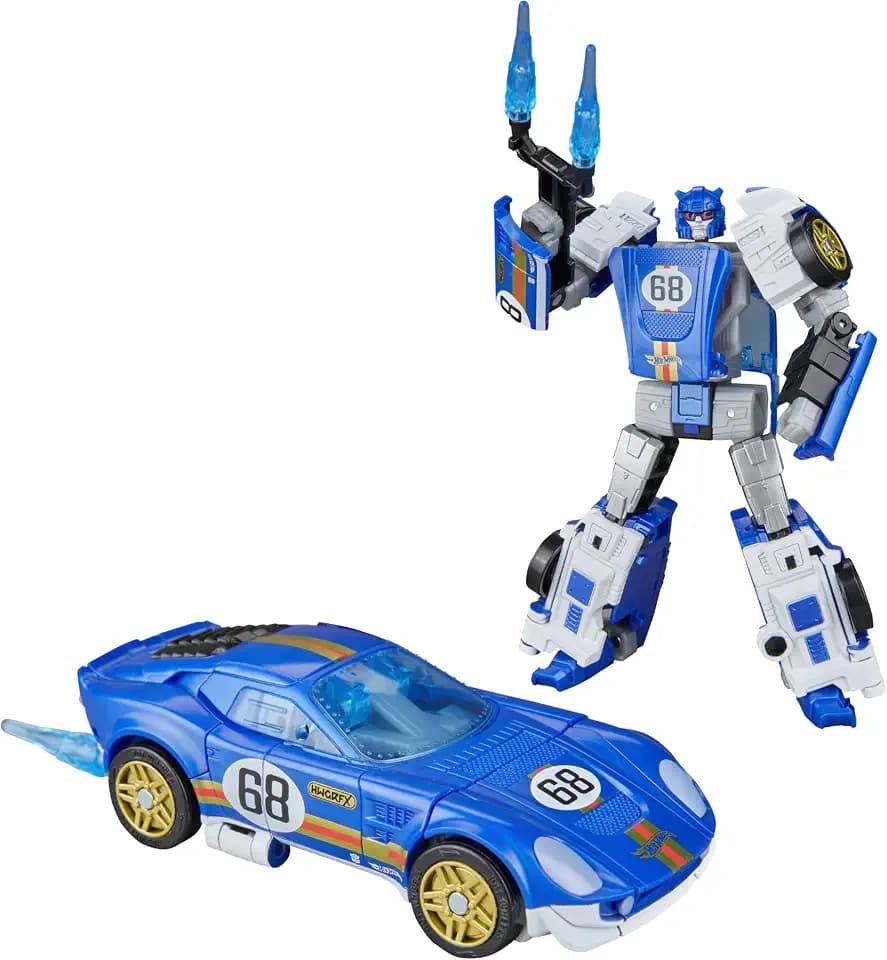 Transformers Collaborative Hot Wheels® x El Segundo Coupe, Deluxe Class 5-Inch Robot Action Figure Converts to Racecar, Ages 8+