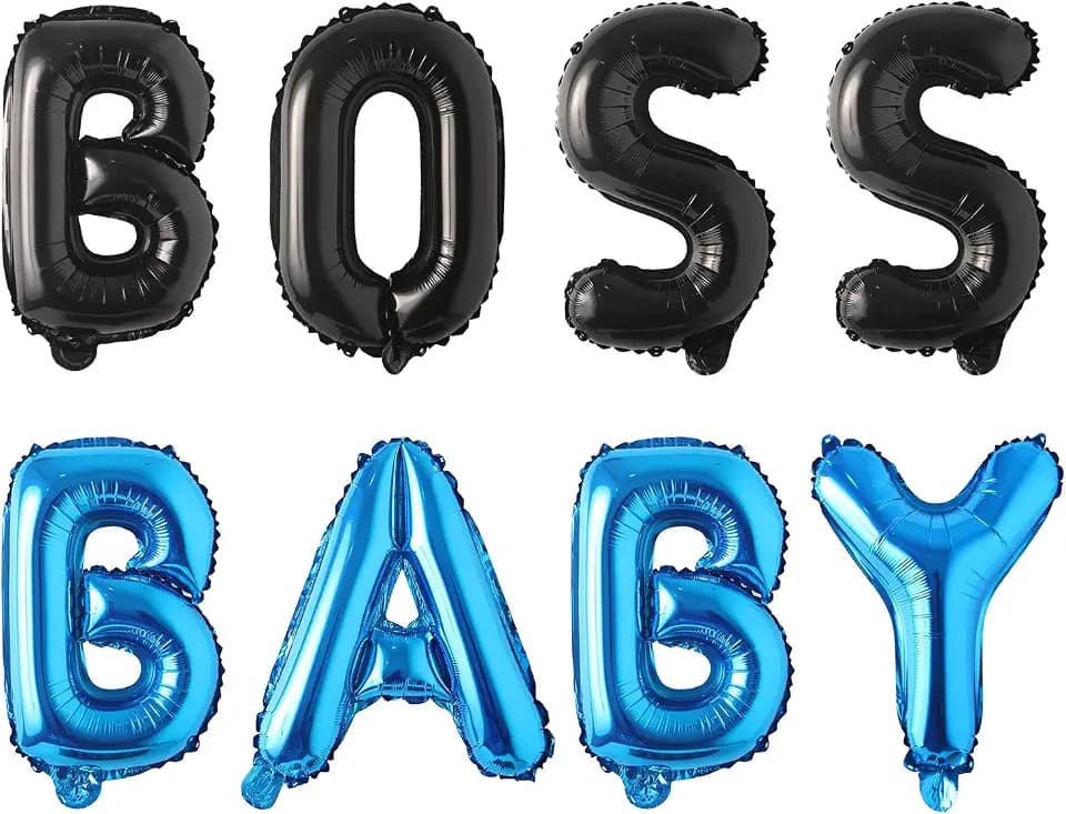 Boss Party Decorations Blue Black Boss Baby Letter Balloon Banner Baby Boy Boss Birthday Party Decor the Boss of the House Babyshower for Newborn Baby Boy Baby Shower 1st 2nd 3rd Birthday Supplies