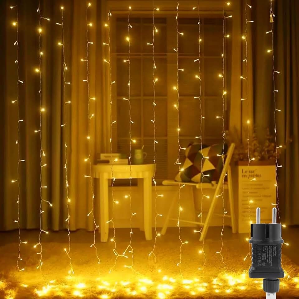 Lichterkette Vorhang 3×2m 200 LED Lichtervorhang