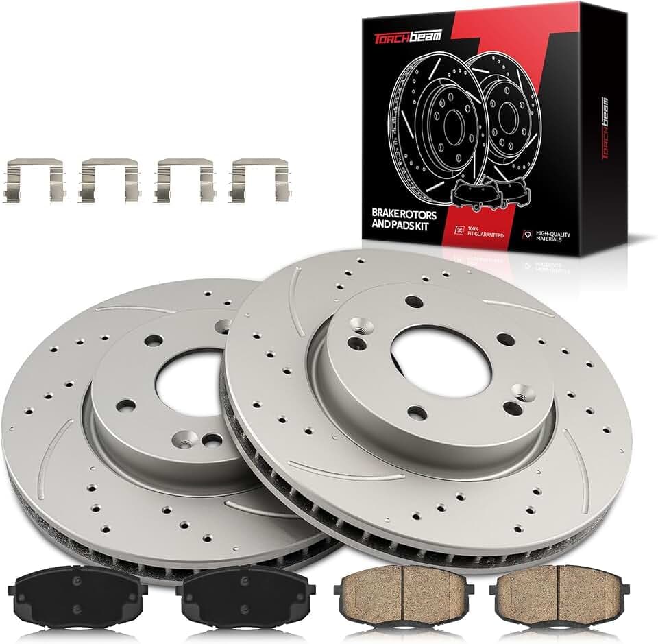 Torchbeam Front Brake Kit for 2010-2013 Forte Koup 2.0L, 2010-2013 Forte 2.0L, Brake Pads and Rotors Kit Replacement 31543+D1397