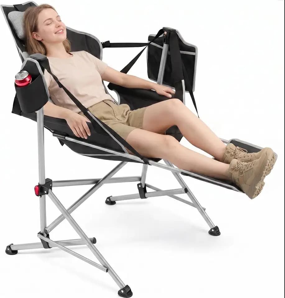 Hammock Camping Chair with Footrest, Heavy Duty Swinging Chair 500LB