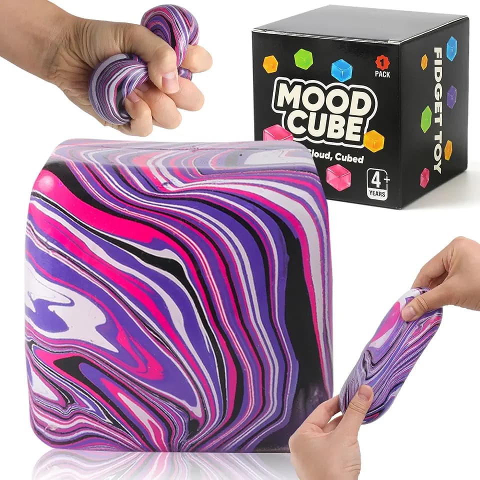 Stress Cube Squishy Ball, Large Purple Fidget Toy for Kid with Autism