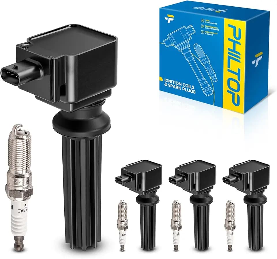 PHILTOP Ignition Coil Pack and Spark Plugs Fits Ford